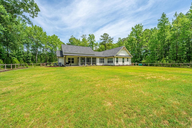 back of property with board and batten siding