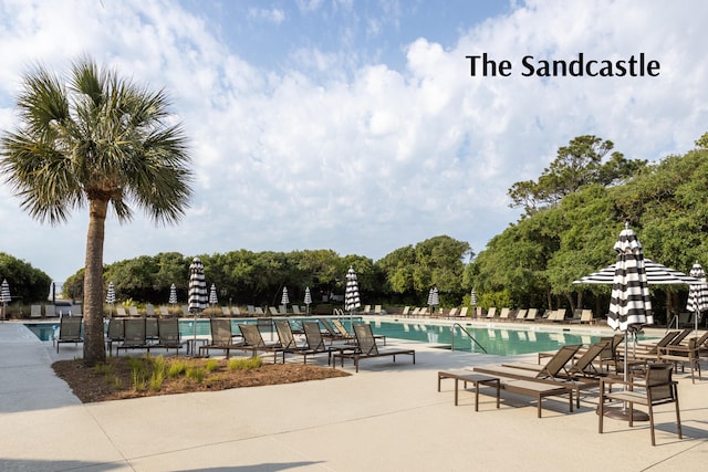 view of pool with a patio area