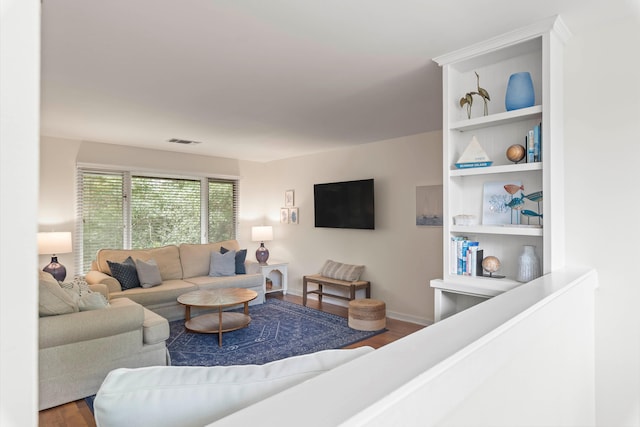 living room featuring hardwood / wood-style flooring