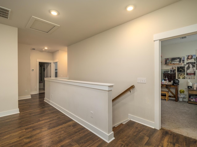 hall featuring dark hardwood / wood-style flooring