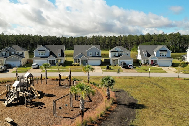 view of yard featuring a playground