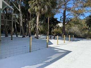 view of yard covered in snow