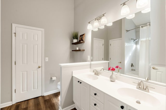 1971 N Smokerise Way, Mount Pleasant, SC 29466 - full bathroom with double vanity, toilet, a sink, and wood finished floors
