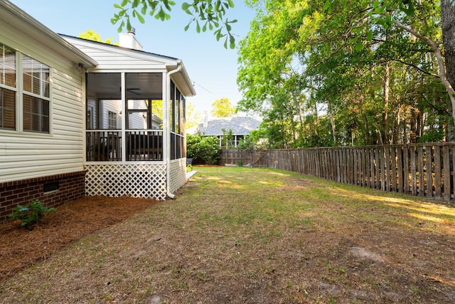 1971 N Smokerise Way, Mount Pleasant, SC 29466 - view of yard with a fenced backyard and a sunroom