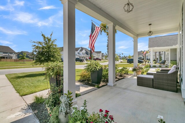 view of patio featuring covered porch