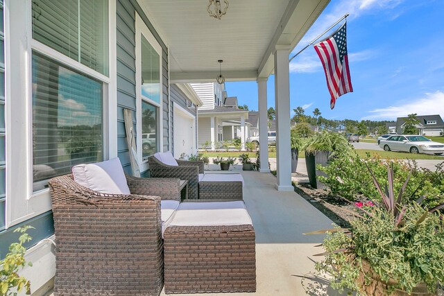 view of patio with a porch