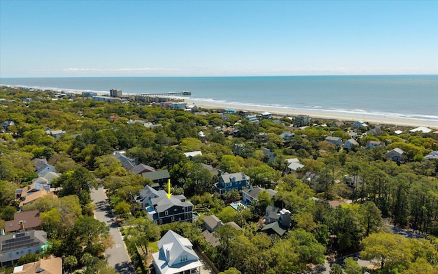 409 W Indian Ave, Folly Beach, SC 29439 - birds eye view of property with a view of the beach and a water view