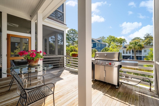 409 W Indian Ave, Folly Beach, SC 29439 - wooden deck with area for grilling