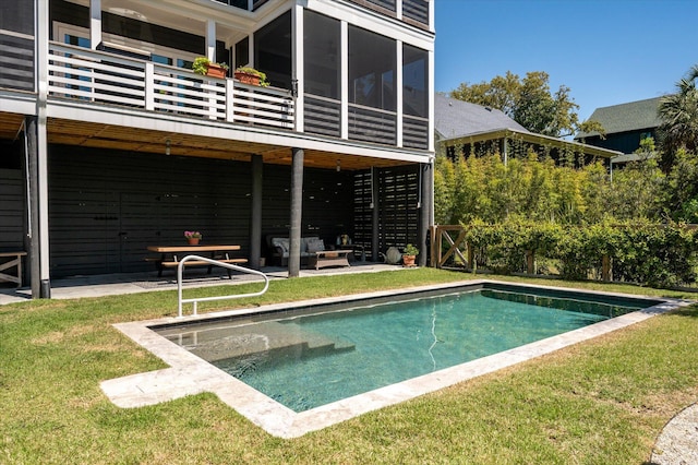 409 W Indian Ave, Folly Beach, SC 29439 - pool featuring a patio and a yard