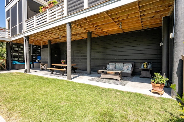 409 W Indian Ave, Folly Beach, SC 29439 - exterior space featuring an outdoor hangout area and a balcony