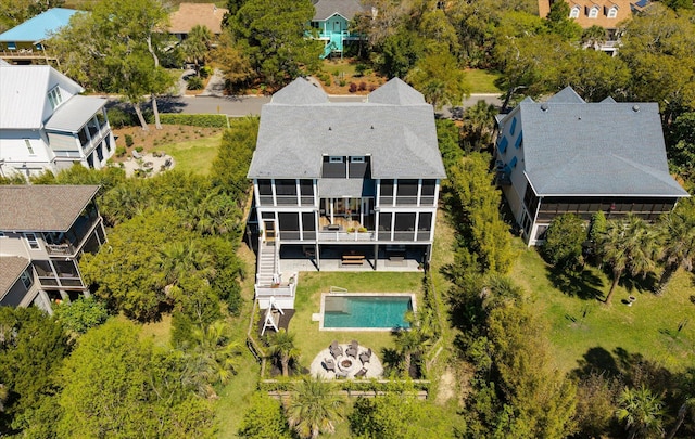 409 W Indian Ave, Folly Beach, SC 29439 - drone / aerial view featuring a residential view