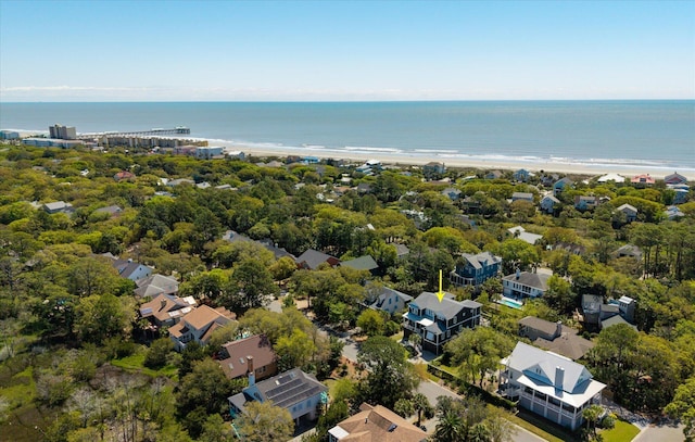 409 W Indian Ave, Folly Beach, SC 29439 - birds eye view of property featuring a water view and a view of the beach