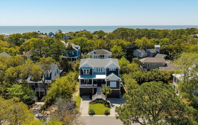 409 W Indian Ave, Folly Beach, SC 29439 - bird's eye view with a water view