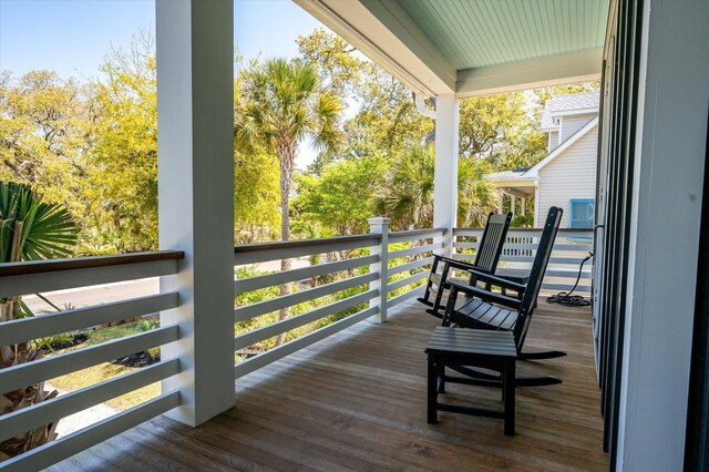 409 W Indian Ave, Folly Beach, SC 29439 - view of wooden terrace