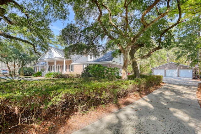 view of front of house with a garage