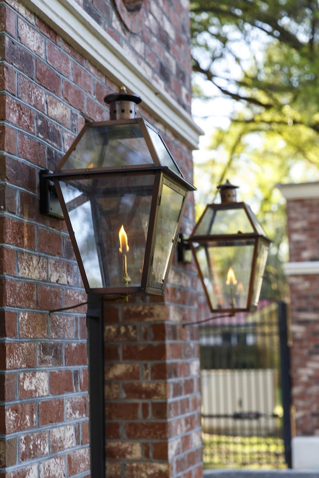 details featuring brick siding