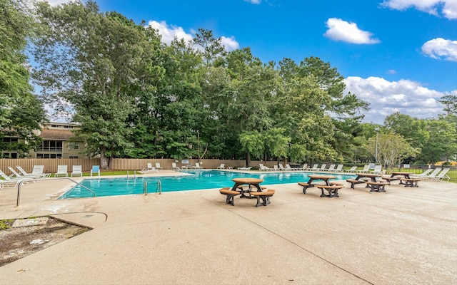 view of pool featuring a patio area