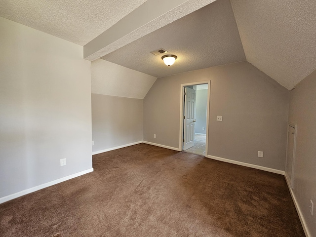 3564 Elliott Rd, Pinewood, SC 29125 - additional living space featuring carpet, lofted ceiling, a textured ceiling, and baseboards