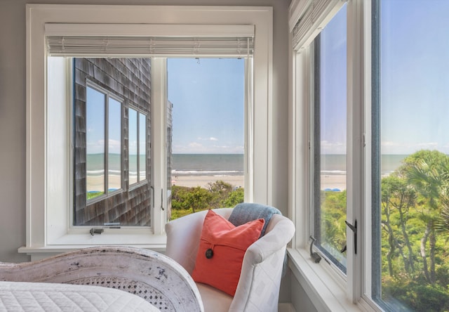 bedroom with a water view