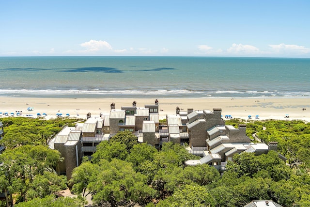 property view of water featuring a view of the beach