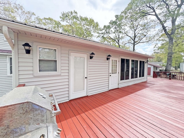 view of wooden deck