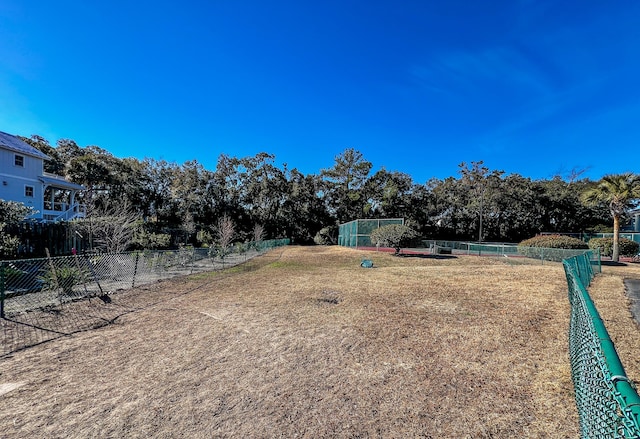 view of yard with fence