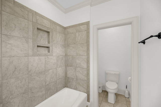 701 Hibbens Grant Blvd, Mount Pleasant, SC 29464 - full bath with tile patterned floors, ornamental molding, and bathing tub / shower combination