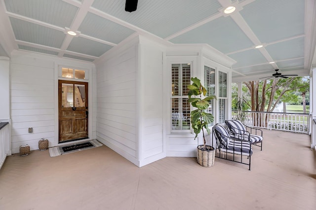 701 Hibbens Grant Blvd, Mount Pleasant, SC 29464 - view of exterior entry with ceiling fan and a porch