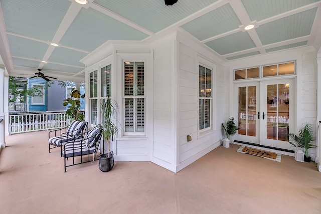 701 Hibbens Grant Blvd, Mount Pleasant, SC 29464 - covered porch with ceiling fan and french doors
