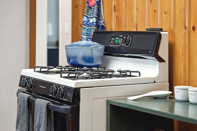 details with white gas range oven