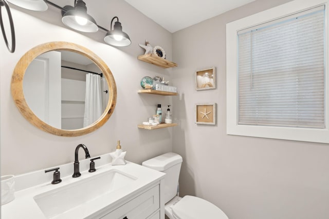 bathroom with toilet and vanity