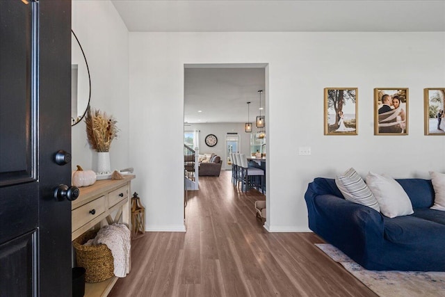 entrance foyer with hardwood / wood-style floors