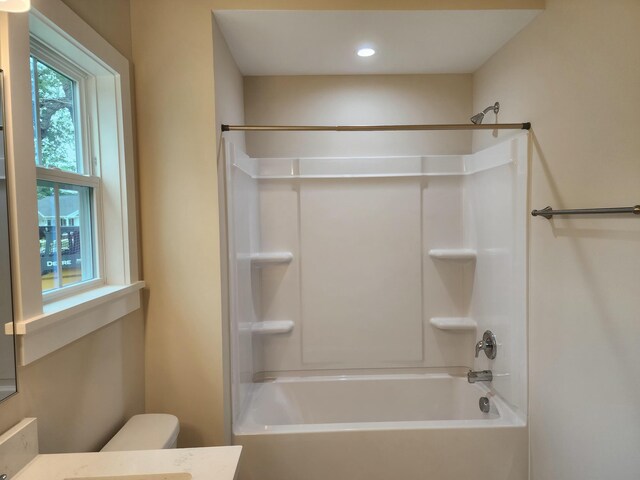 1207 Albert Storm Ave, Moncks Corner, SC 29461 - bathroom featuring  shower combination, vanity, toilet, and recessed lighting