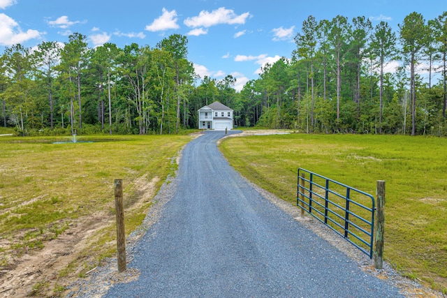 view of road with a rural view