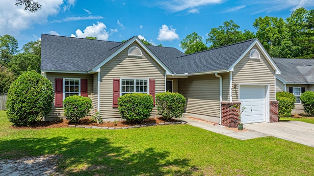 5128 Thornton Dr, Summerville, SC 29485 - view of front facade with a garage, concrete driveway, roof with shingles, and a front lawn