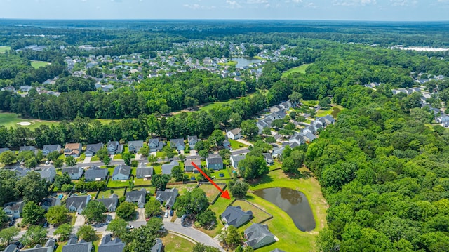 5128 Thornton Dr, Summerville, SC 29485 - aerial overview of property's location with a large body of water, nearby suburban area, and a forest