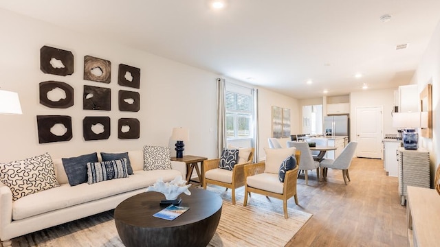 326 Watersglen Dr, Summerville, SC 29486 - living area featuring light wood finished floors and recessed lighting