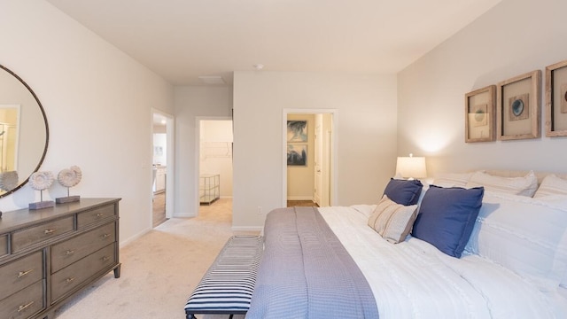 326 Watersglen Dr, Summerville, SC 29486 - bedroom with light colored carpet, baseboards, and ensuite bath