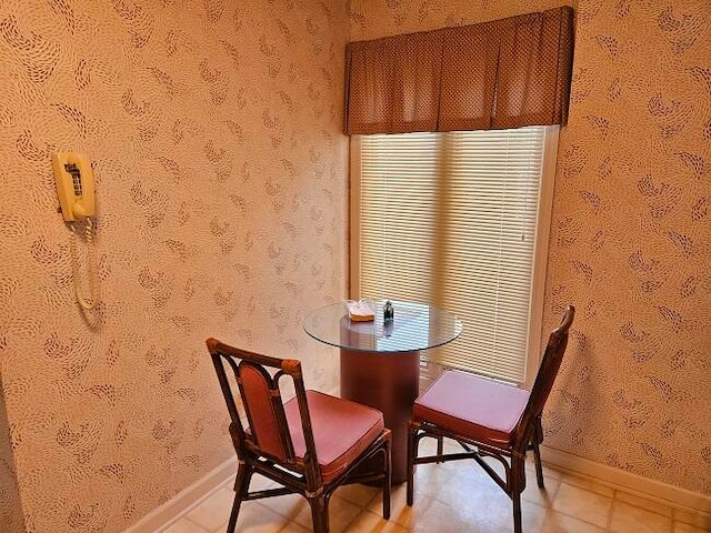 view of tiled dining space