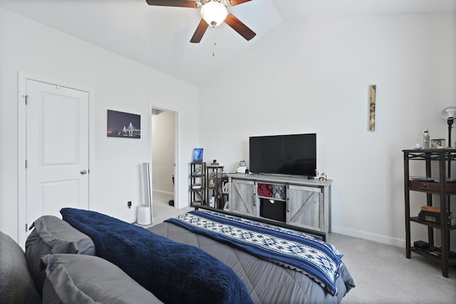 192 Buchanan Cir, Goose Creek, SC 29445 - bedroom with carpet, high vaulted ceiling, and ceiling fan