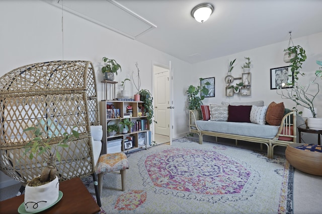 192 Buchanan Cir, Goose Creek, SC 29445 - living area featuring attic access and carpet flooring