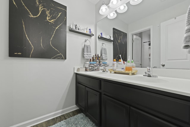 192 Buchanan Cir, Goose Creek, SC 29445 - bathroom with double vanity and wood finished floors