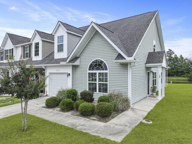 192 Buchanan Cir, Goose Creek, SC 29445 - traditional home featuring a shingled roof, a front lawn, an attached garage, and concrete driveway