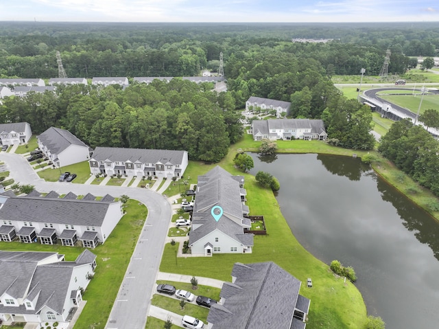 192 Buchanan Cir, Goose Creek, SC 29445 - aerial perspective of suburban area with a large body of water and a heavily wooded area