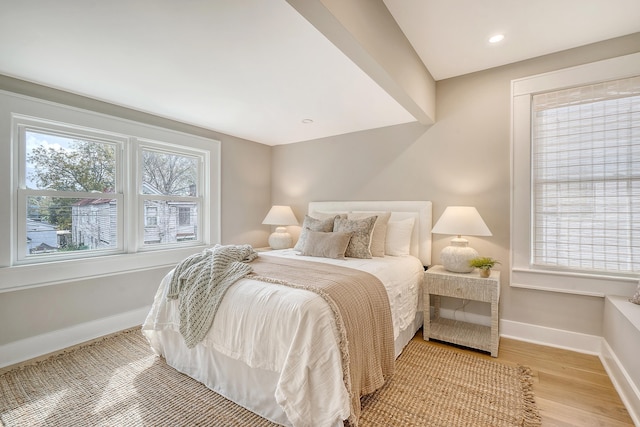 bedroom featuring light wood-type flooring