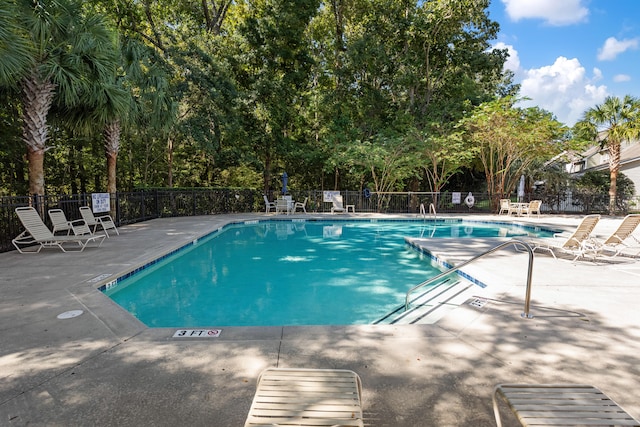 view of pool featuring a patio area