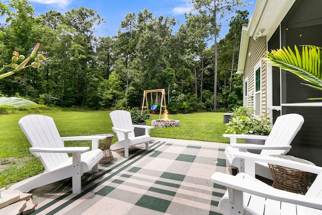 3789 Tupelo Branch Row, Mount Pleasant, SC 29429 - view of patio with a fire pit