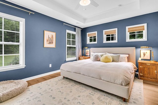 3789 Tupelo Branch Row, Mount Pleasant, SC 29429 - bedroom with wood finished floors, multiple windows, and a raised ceiling