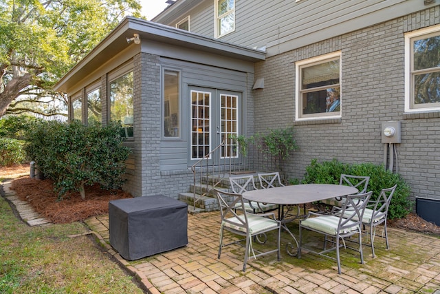 view of patio featuring french doors