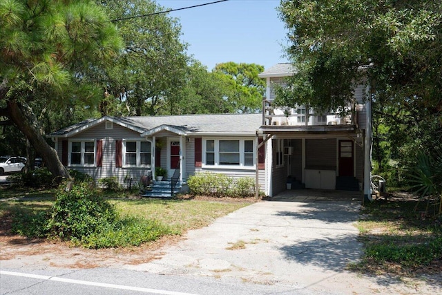 view of front of house with a carport